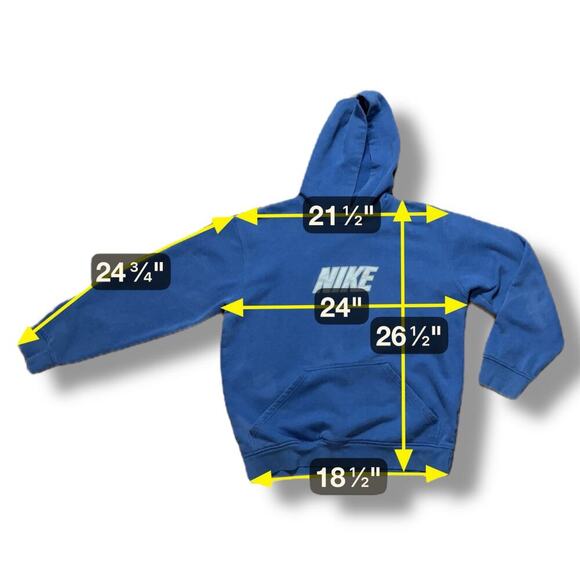 VTG Nike Hoodie Mens Blue Embroidered There is No Finish Line Pullover FADED L - Picture 9 of 13